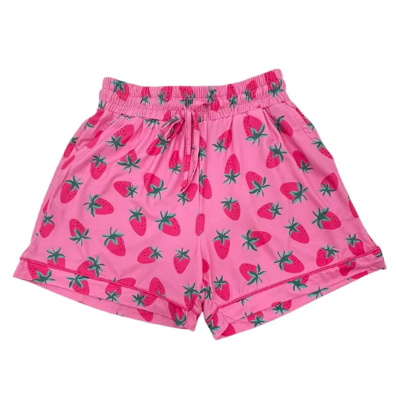 Women's Activewear Attire Strawberry Pajama Shorts