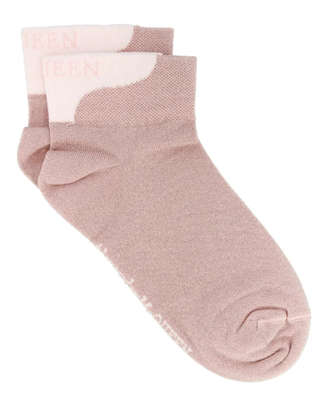 Women's Stylish Professional Apparel Metallic Branded Crew Socks