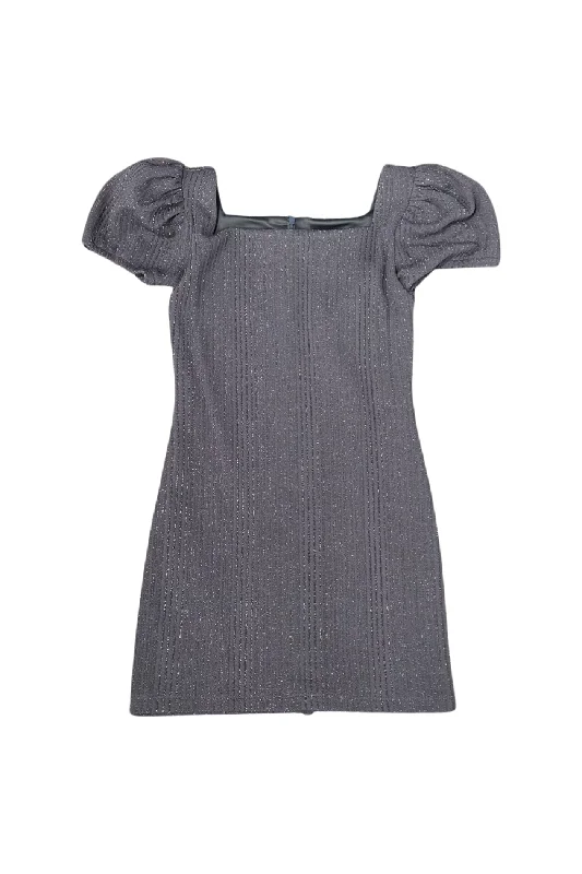 Trendy Attire For Her Charcoal Puff Sleeve Dress