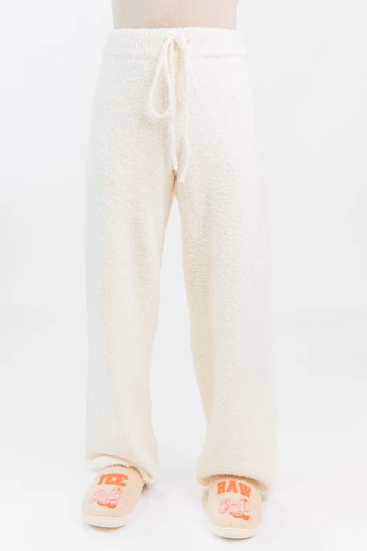 Women's Layered Outfit Dawn Ivory Fuzzy Lounge Pants FINAL SALE