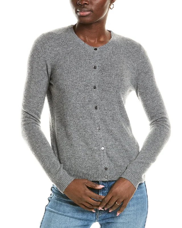 Women's Clothing Apparel InCashmere Fitted Button Front Cashmere Cardigan