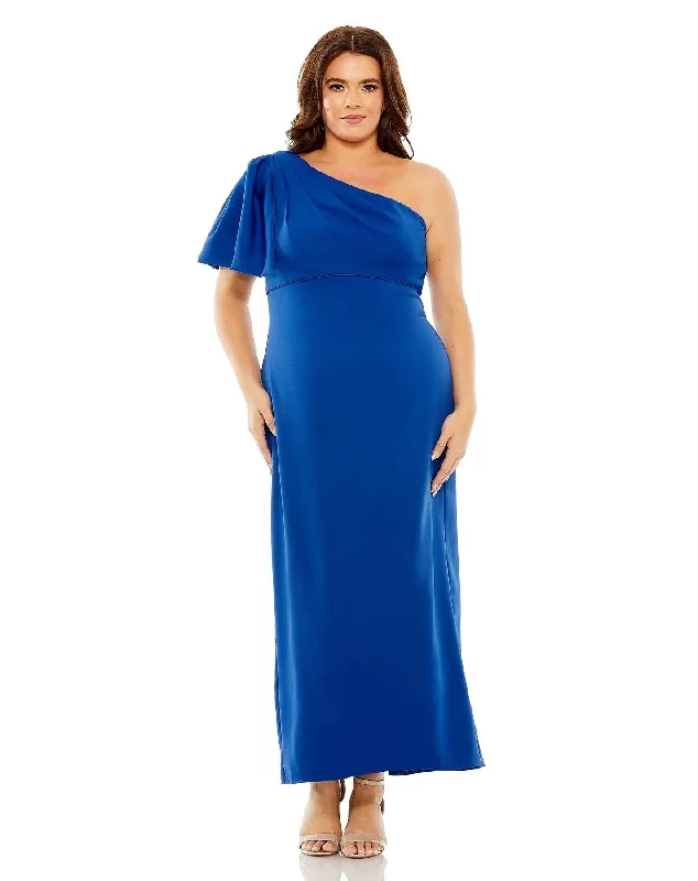 New Season Fashion Preview Sale Mac Duggal 49708W Fabulouss Plus Size Tea Length Dress