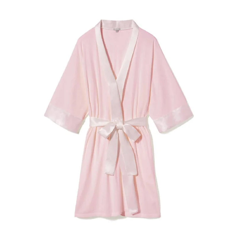 Women's Outerwear Apparel Shala Rib Knit Camono Robe In Blush