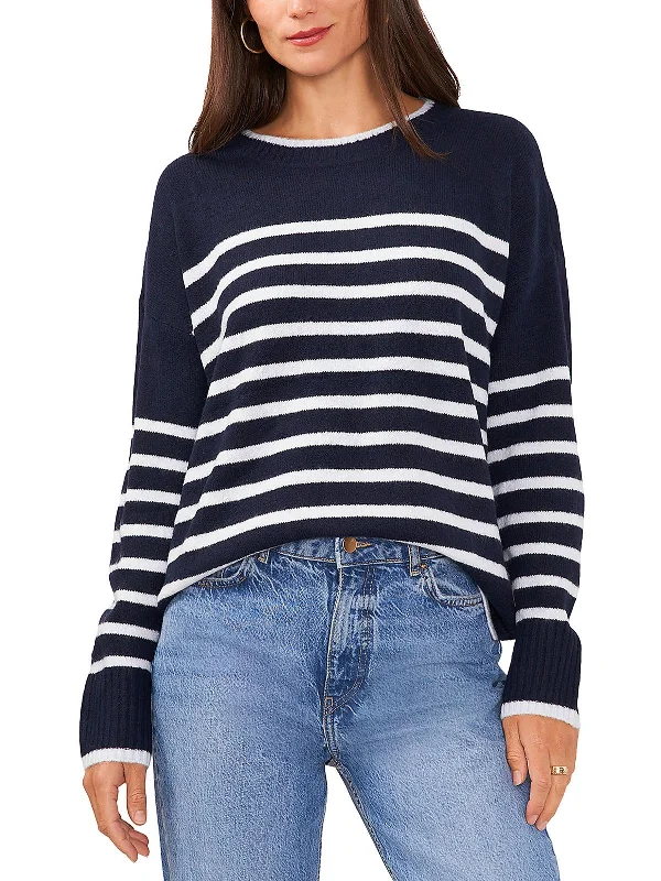 Women's Plus-Size Apparel Womens Mock Neck Ribbed Pullover Sweater