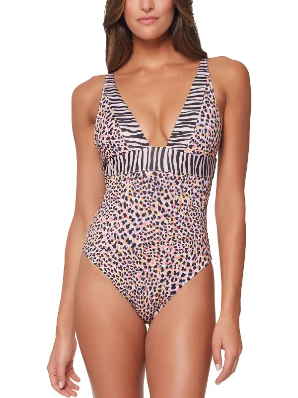 Women's Trendy Outfit Womens Printed V-Neck One-Piece Swimsuit