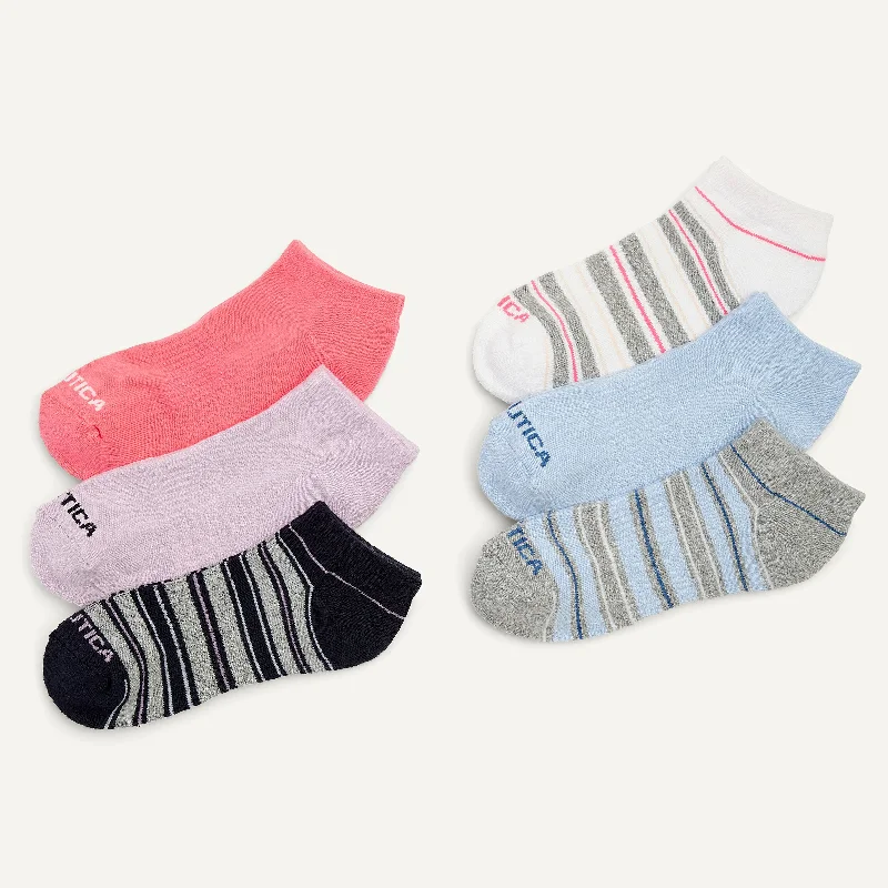 Women's Formal Apparel Nautica Womens Striped Lowcut Socks, 6-Pack