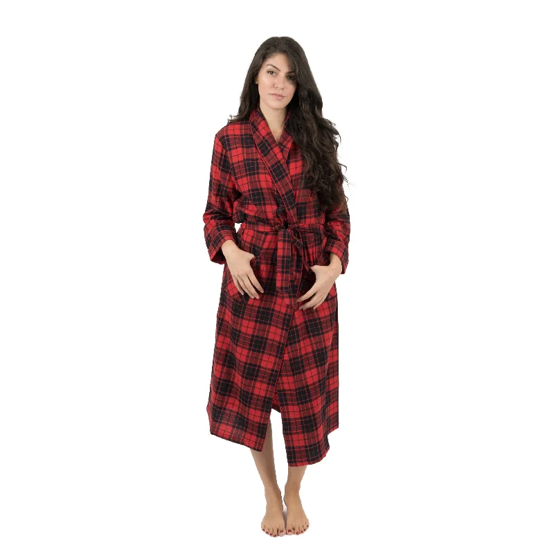 Timeless Women's Clothes Christmas Womens Flannel Robe Plaid