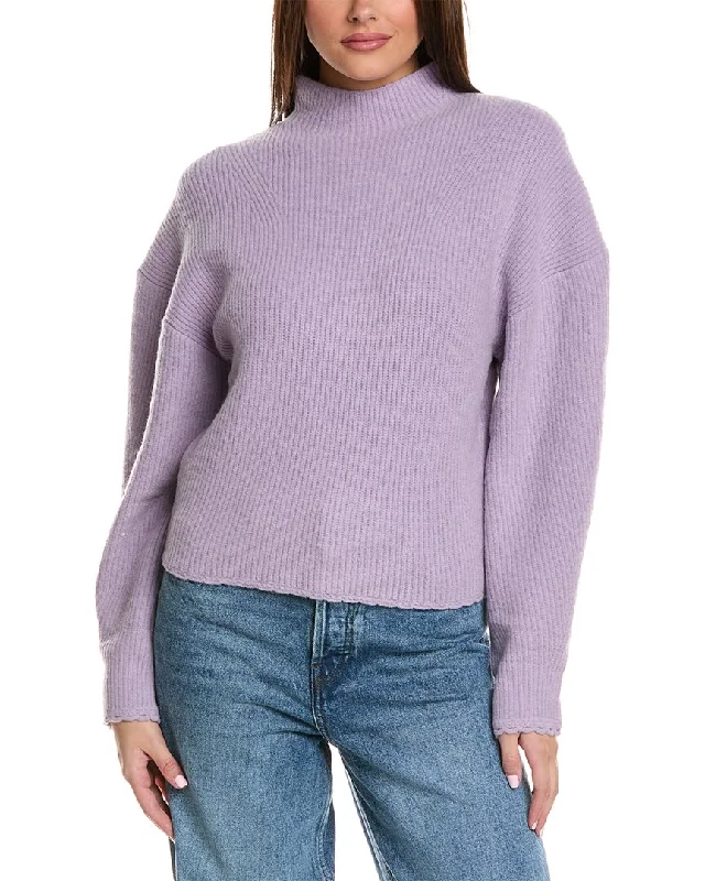 Women's Elegant Evening Outfit 3.1 Phillip Lim Scallop Trim Alpaca & Wool-Blend Top