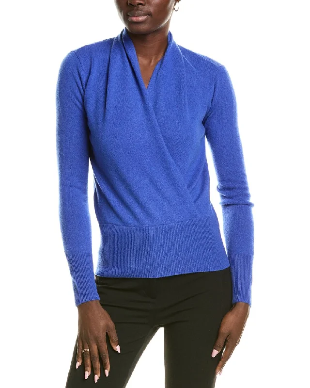 Casual Outfit For Women sofiacashmere Modern Faux Wrap Cashmere Sweater
