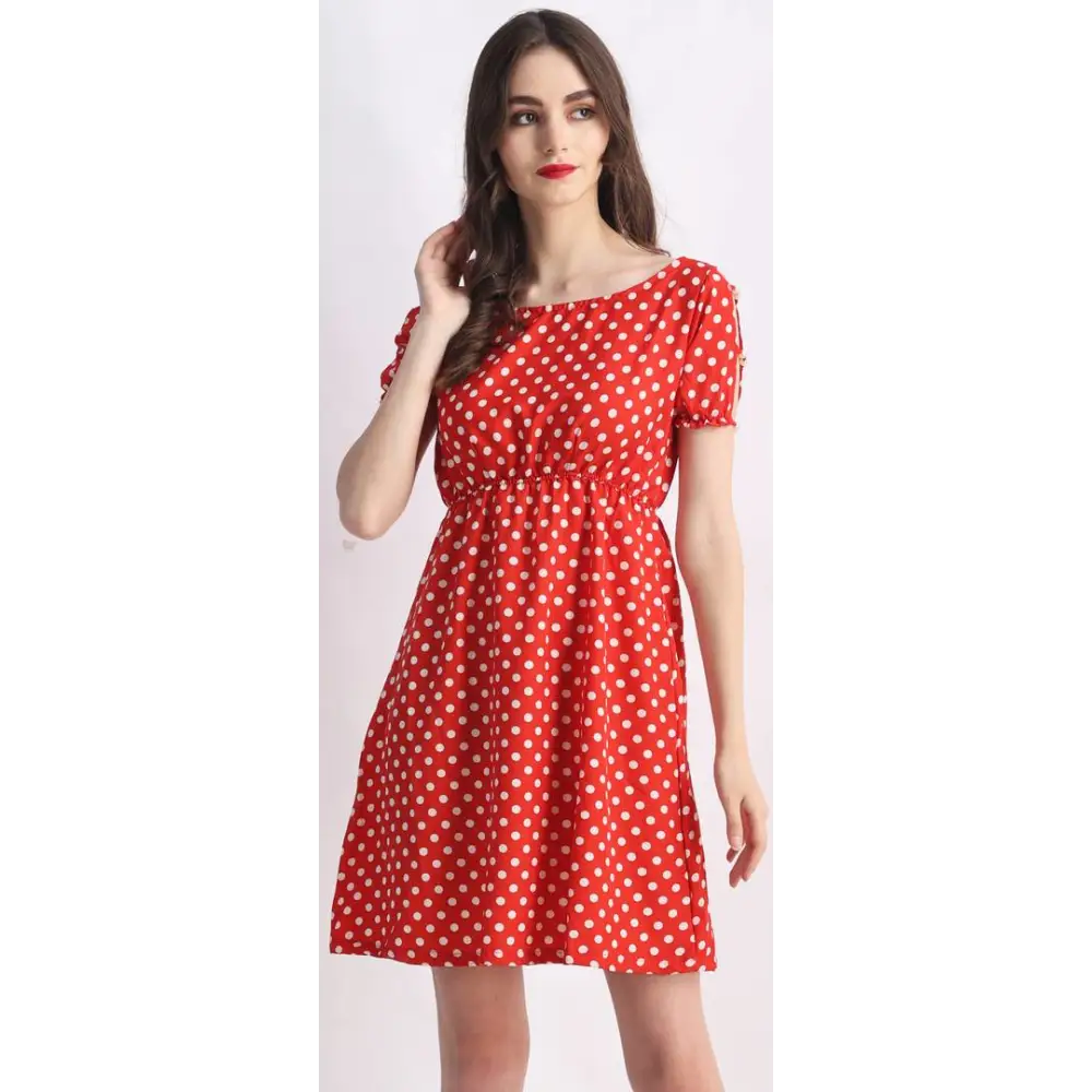 Fashion For Every Occasion Stylish Crepe Printed Above Knee Length Dress For Women