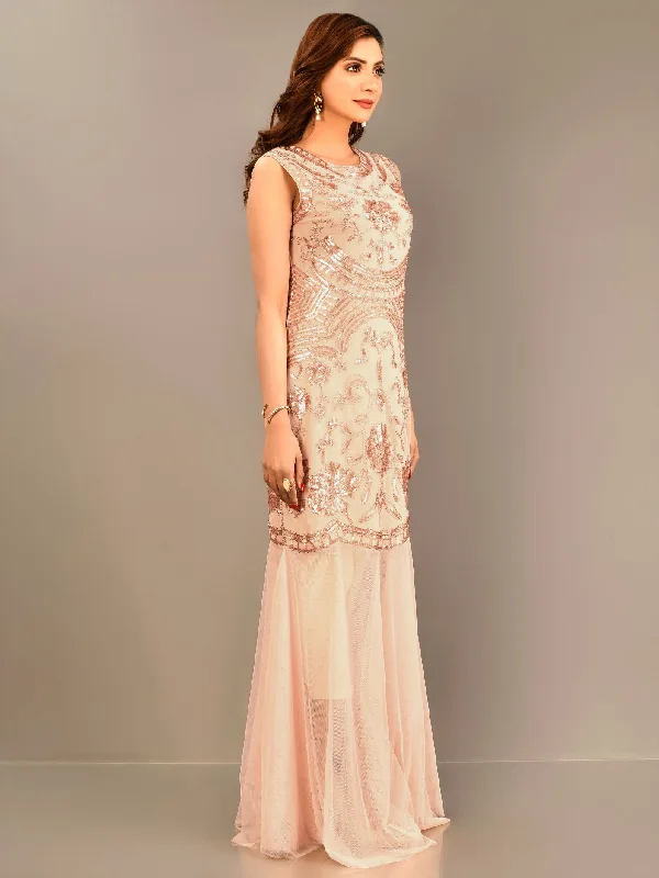 Edgy Fashion Sequined Net Dress