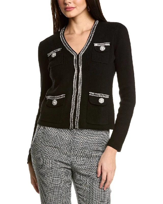 Women's Comfortable Lounge Outfit sofiacashmere Wool-Blend Cardigan