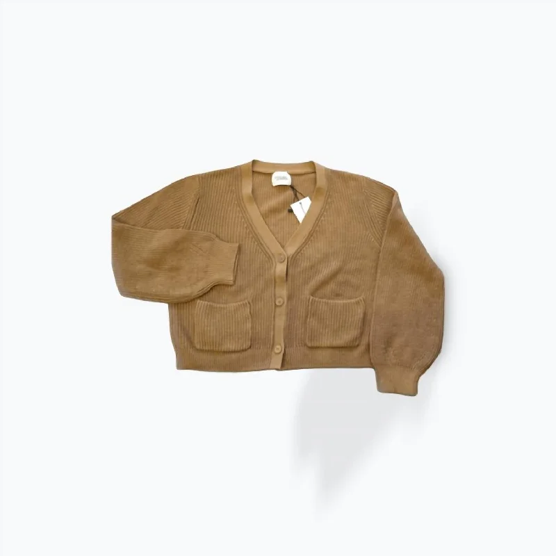 Women's High-Fashion Outfit Lucy Cardigan In Camel
