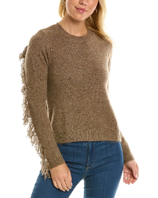 Women's Work Outfit For The Office Autumn Cashmere Fringed Cashmere Sweater