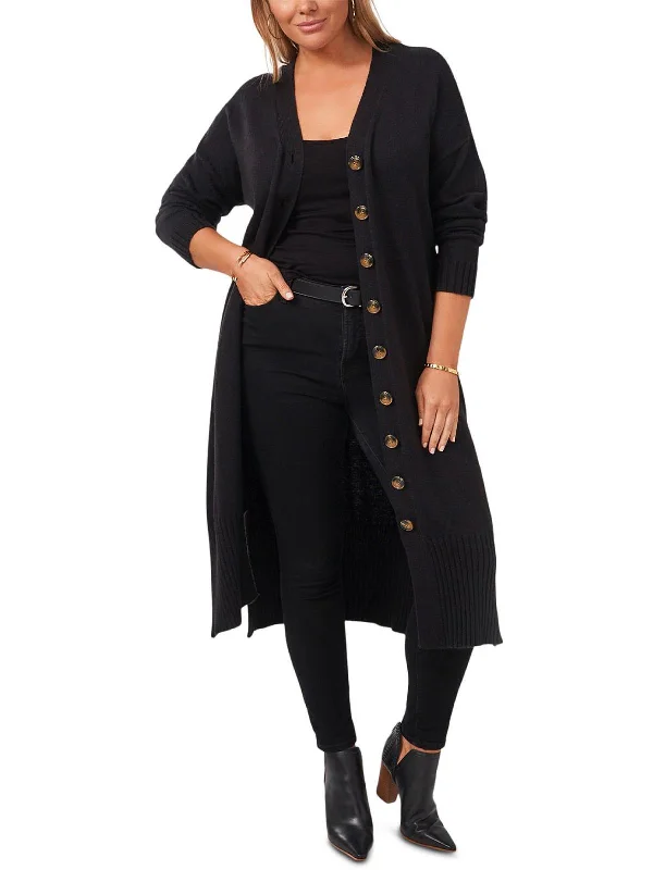 Women's Vacation Outfit Plus Fall Harmony Womens Ribbed  Trim Long Cardigan Sweater