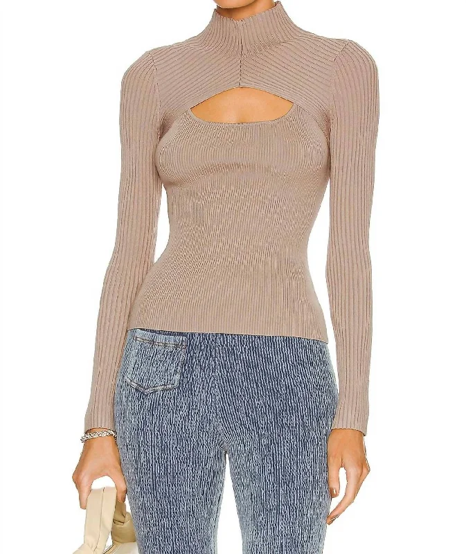 Women's Evening Apparel Miliana Sweater Top In Otter