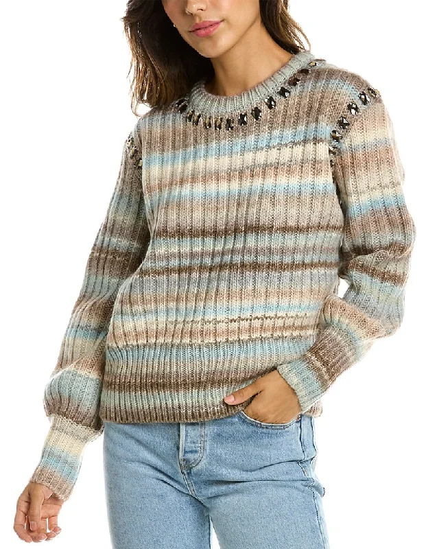 Women's Functional Outfit For Outdoor Activities Cinq a Sept Myra Wool-Blend Sweater