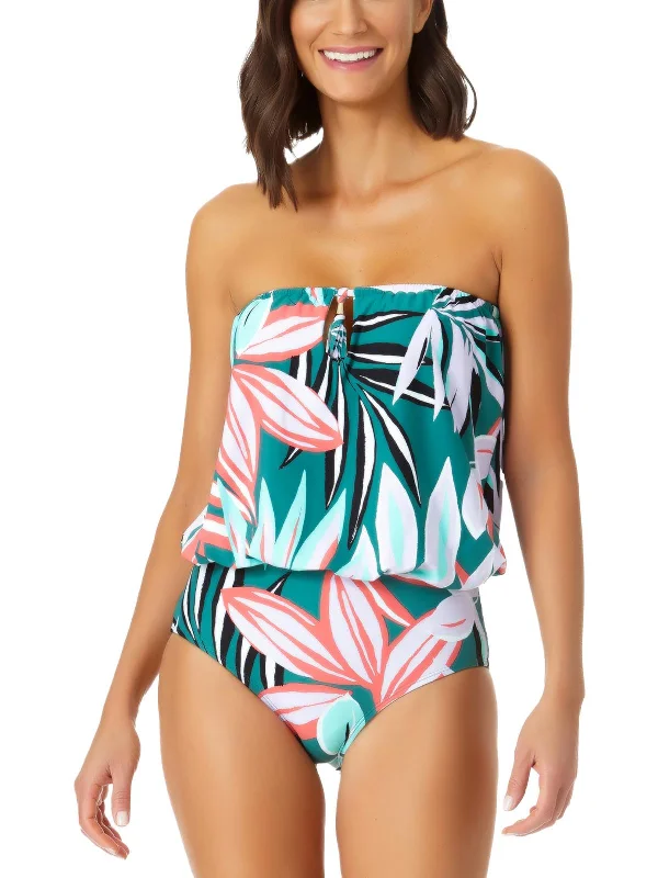 Women's Everyday Apparel Womens Printed Full One-Piece Swimsuit