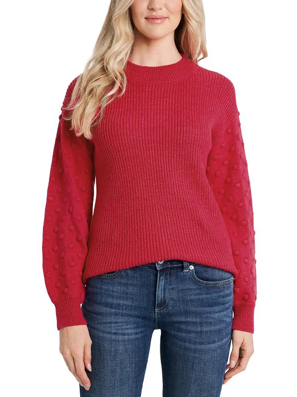 Modern Women's Attire Womens Ribbed Polka Dot Pullover Sweater