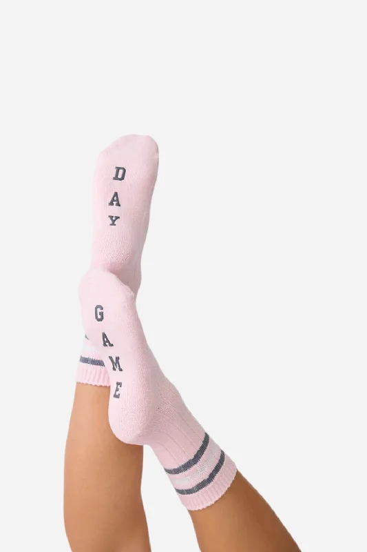 Women's Formal Event Outfit PJ Salvage Game Day Fun Socks Blush