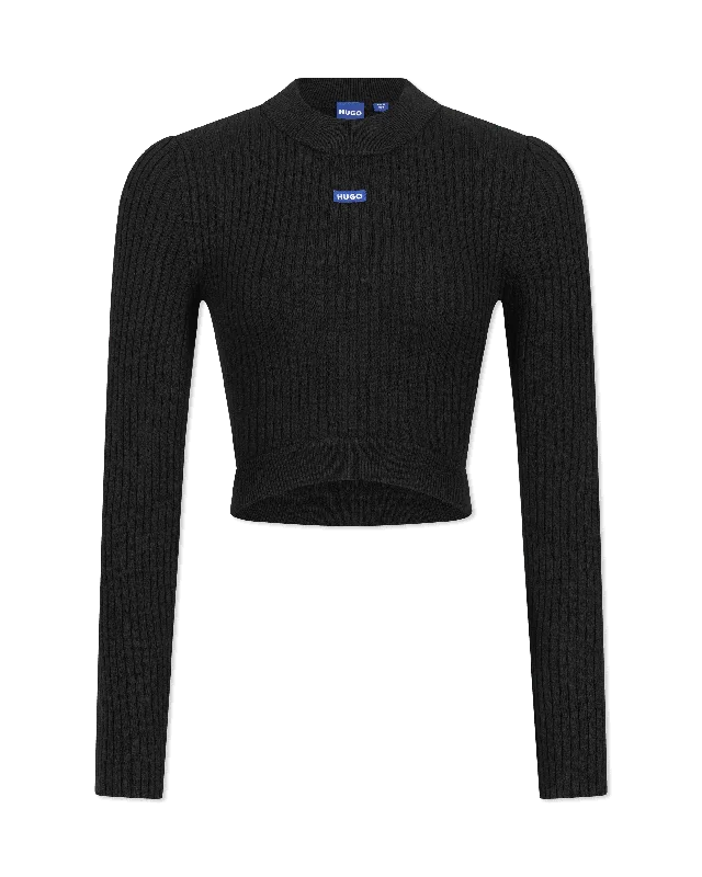 Women's Elegant Evening Attire Scoovy-B Cropped Sweater