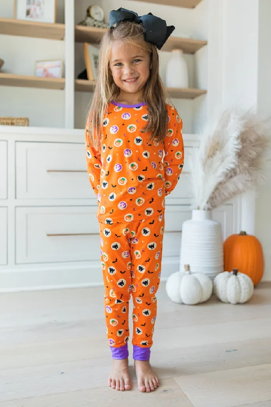 Fashionable Women's Outfit Kid's Creepy Cute Halloween Cookie Bamboo Pajama Set FINAL SALE