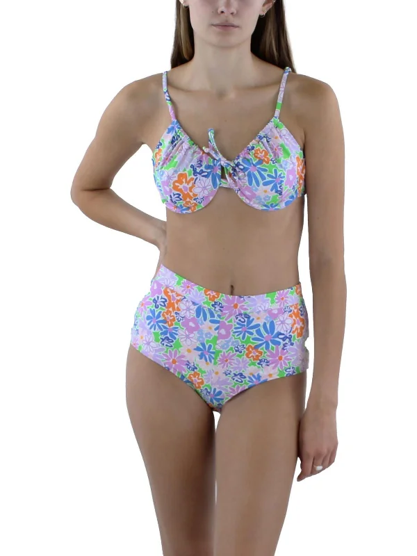 Stylish Women's Attire Womens Underwire Floral Bikini Swim top