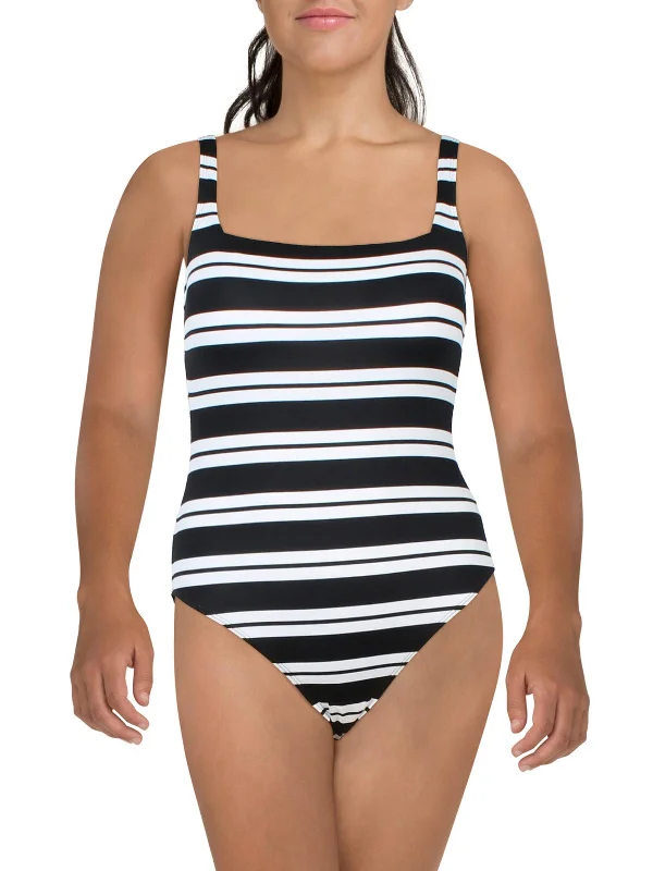 Timeless Women's Clothes Womens Striped Nylon One-Piece Swimsuit