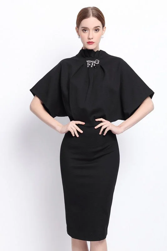 Stylish Statements Dolman Sleeve Dress W/ Bead Detail