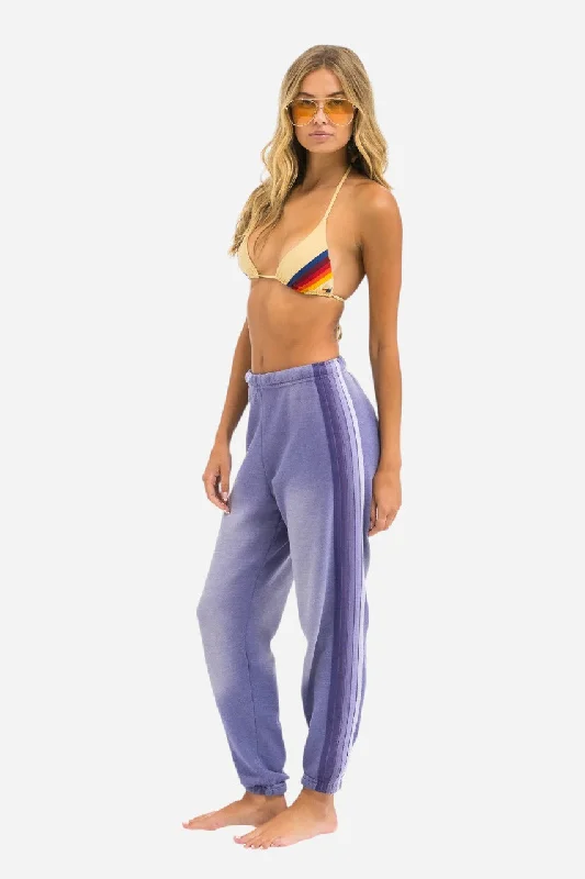 Women's Vintage-Inspired Clothing Aviator Nation 5 Stripe Sweatpants Faded Grape