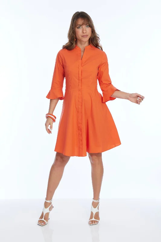 Women's Clothing Sale Cocktail 3/4 Bell Sleeve Dress Pleated Front Line | Victory