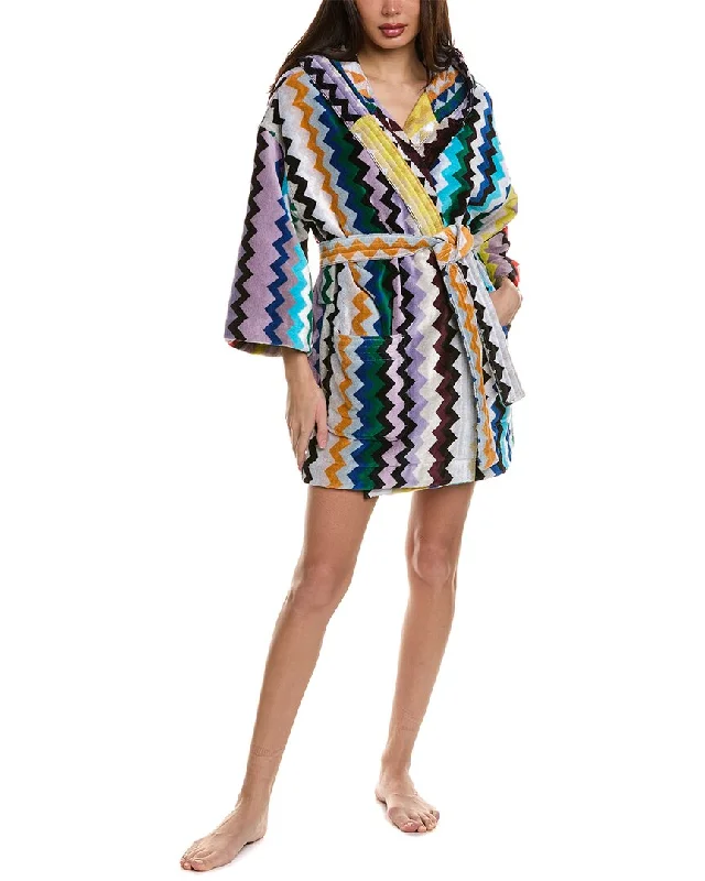 Women's Chic Outerwear Outfit Missoni Home Carlie Hooded Bathrobe