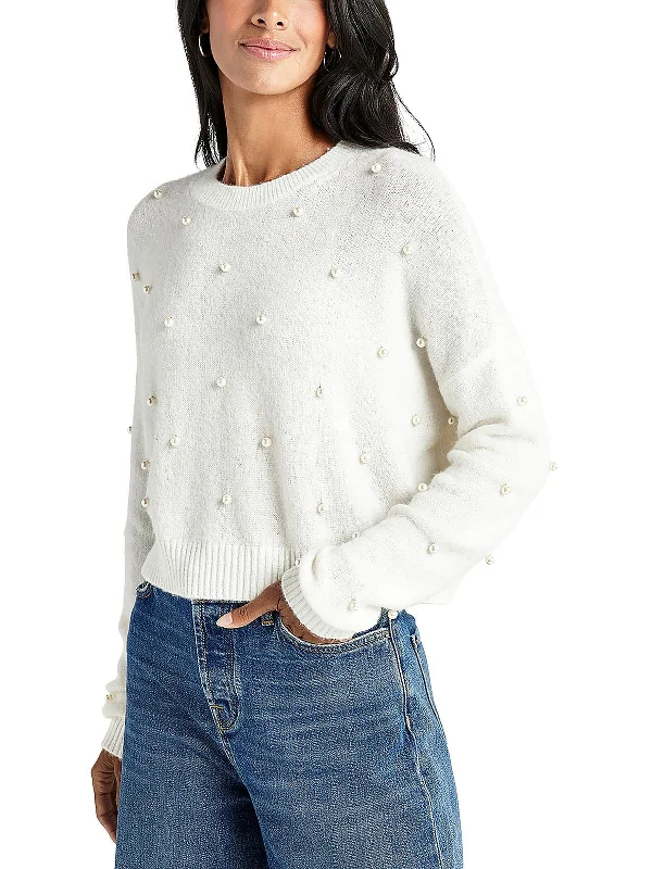 Women's Outdoor Activity Garments Womens Wool Blend Embellished Crewneck Sweater