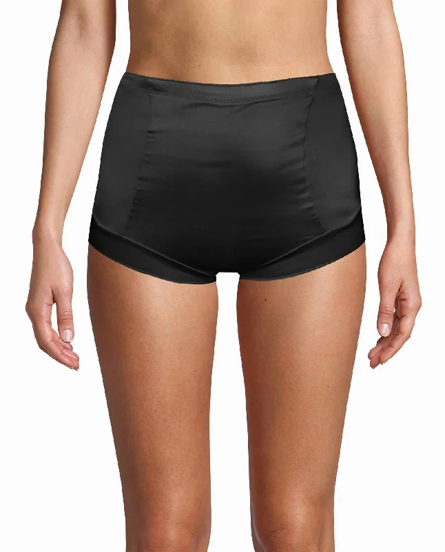 Women's Elegant Evening Attire 2-Pack Shiny Micro High Waisted Shaping Briefs In Dune Dust And Black