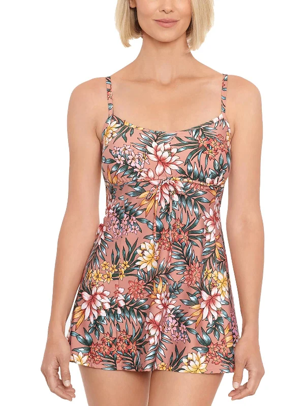 Women's Clothing For Holiday Travel Womens Floral Bust Support One-Piece Swimsuit