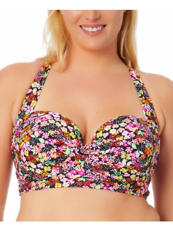 Women's Functional Apparel For Outdoor Activities Plus Womens Floral Print Underwire Bikini Swim top