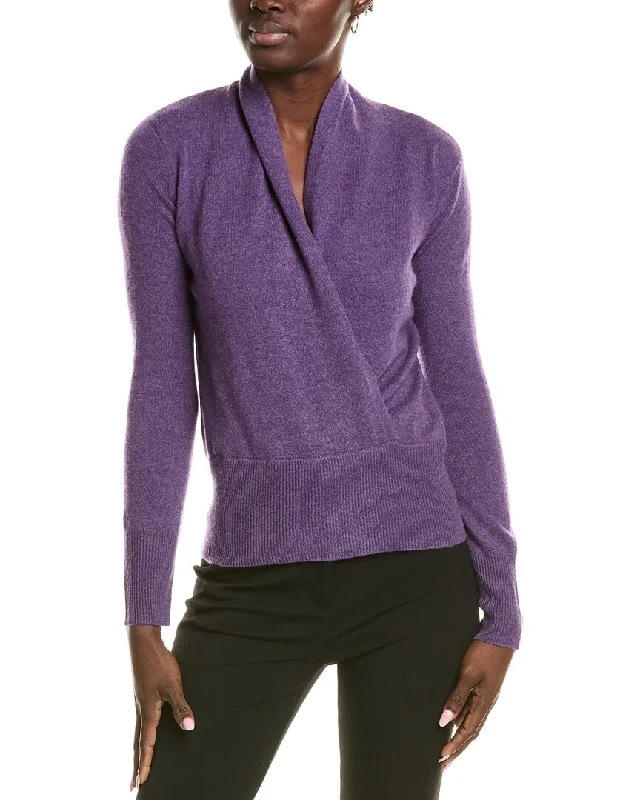 Women's Clothing Outfit Set sofiacashmere Modern Faux Wrap Cashmere Sweater