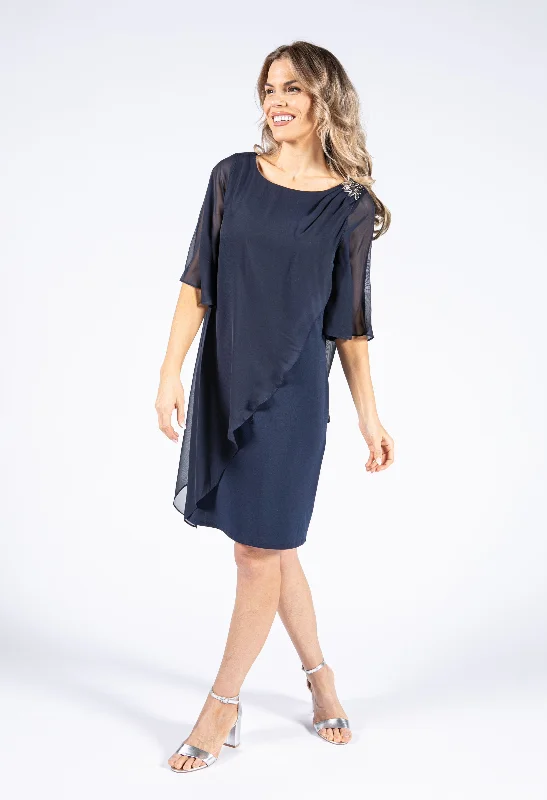 Chic Trend Collection Tiered Angel Sleeve Dress