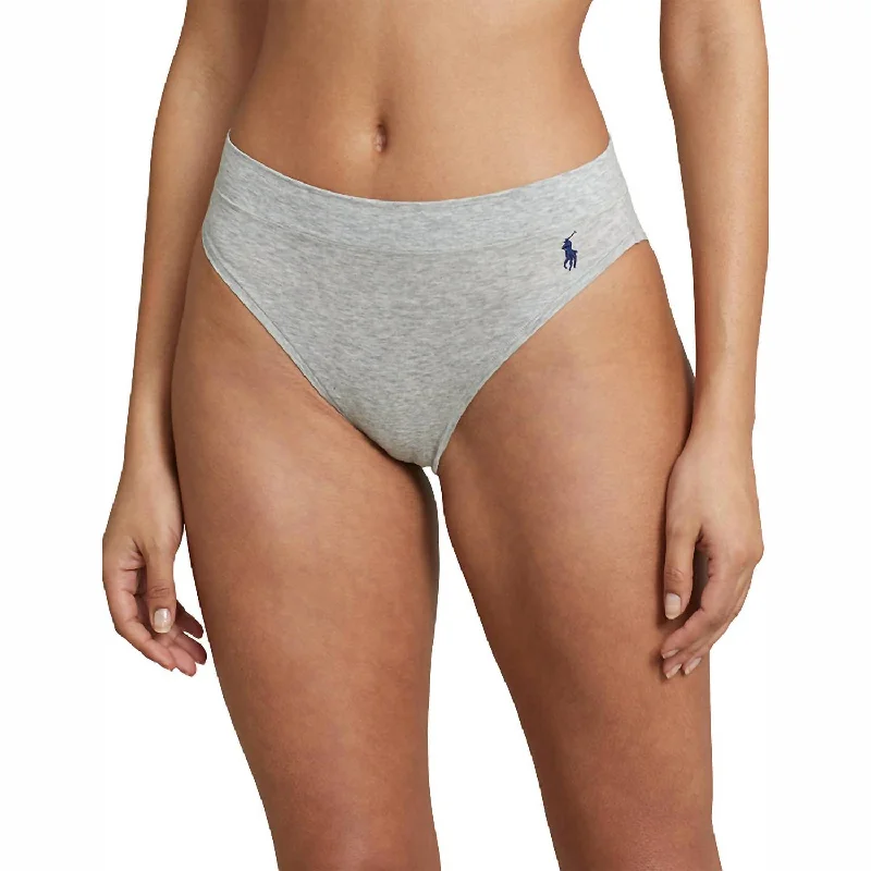 Elegant Women's Attire High Cut Briefs Panty In Heather Grey