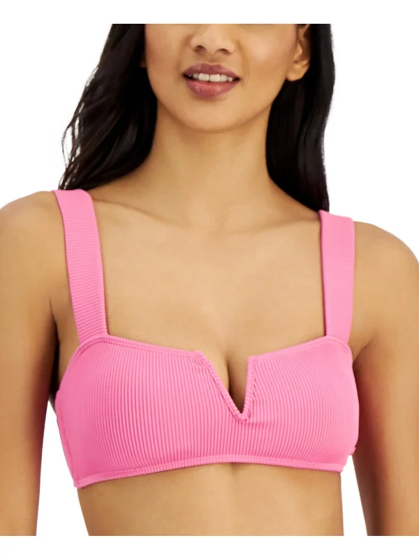 Modern Women's Apparel Love The Vanuatu Womens Ribbed V-Neck Bikini Swim top