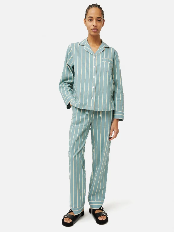 Women's Classic Attire Brushed Twill Stripe Pyjamas | Blue