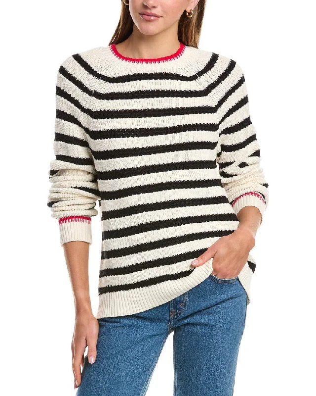 Women's Seasonal Wardrobe Clothing 525 America Textured Stripe Saddle Sweater