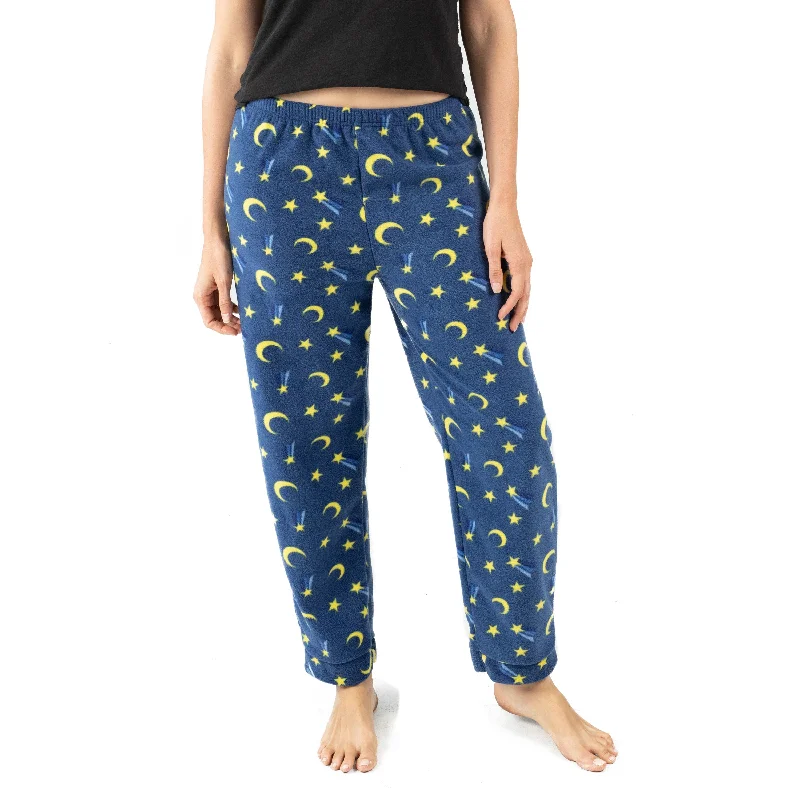 Women's Clothes And Apparel Sets Womens Fleece Pajama Pants Moon