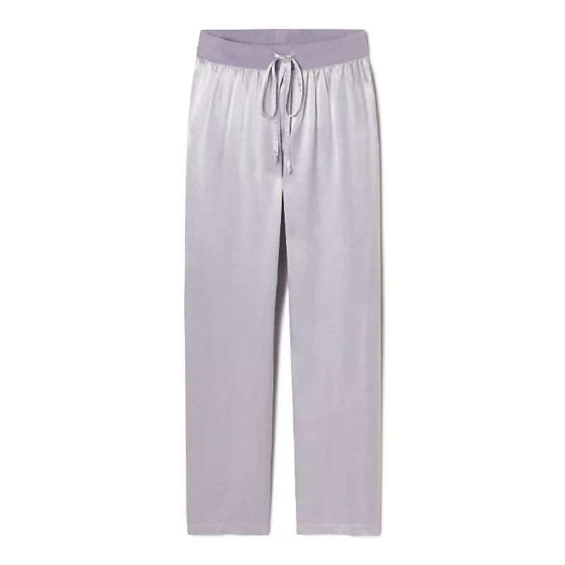 Chic Women's Outfit Jolie Satin Pant With Draw String In Lavender