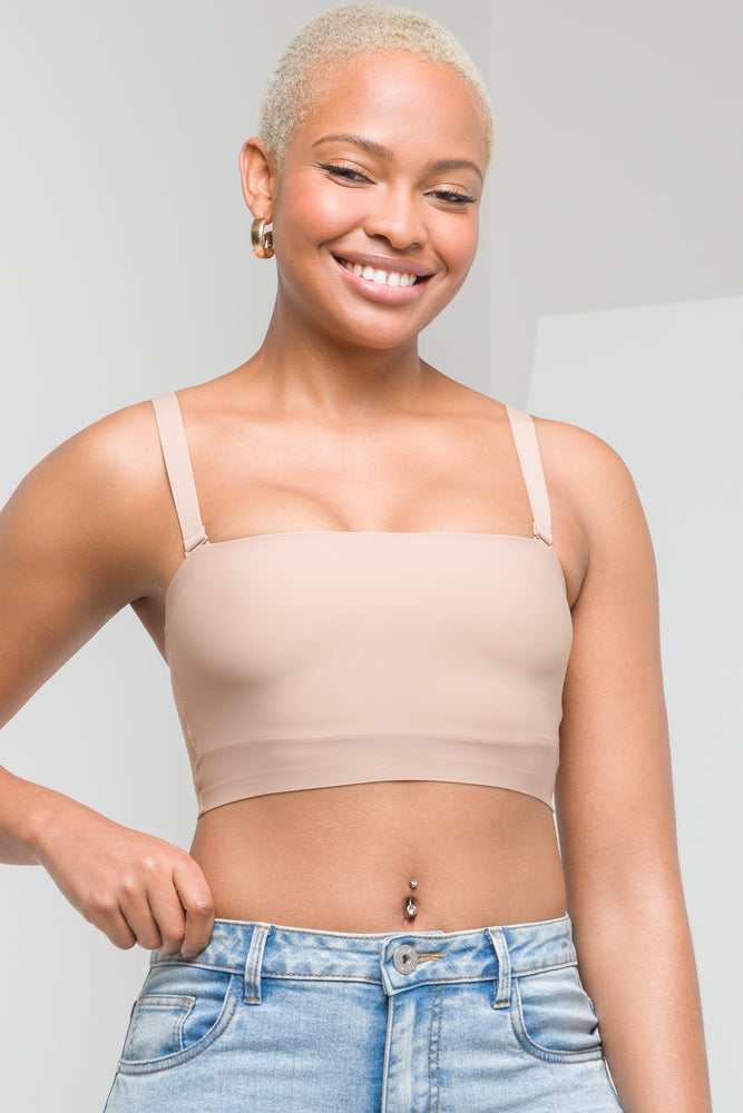 Women's Activewear Outfit Bonded Bandeau Natural