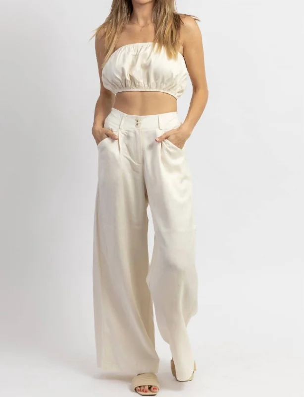 Women's Clothes And Garments Let's Bounce Bubble Top Set In Cream