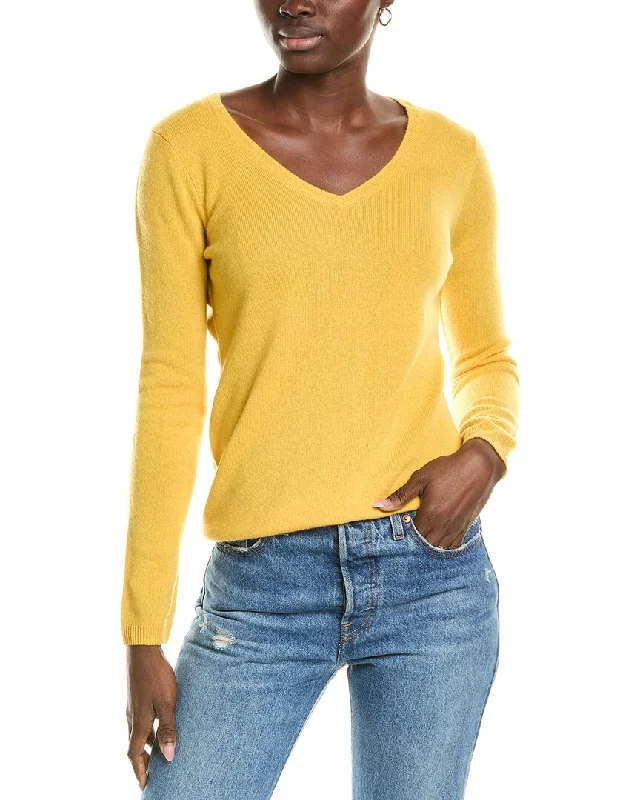 Women's Elegant Garments sofiacashmere Modern V-Neck Cashmere Sweater