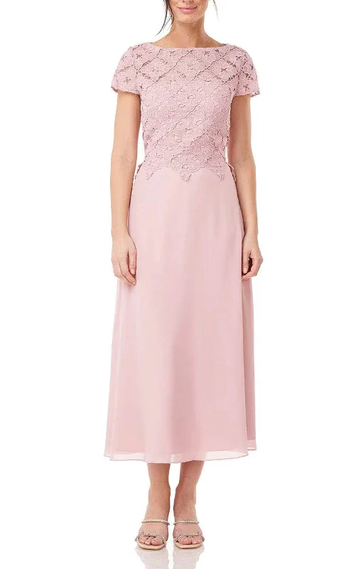 Limited Time JS Collections 8616640 - Lace Bodice Tea-Length Dress