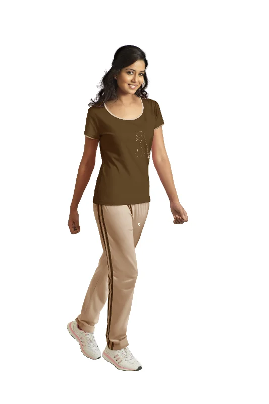 Women's Active Outfit For Fitness Loungewear Set-Brown-Sand