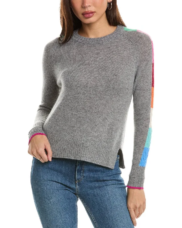 Women's Tops And Clothing Hannah Rose Rainbow Chevron Cashmere Sweater